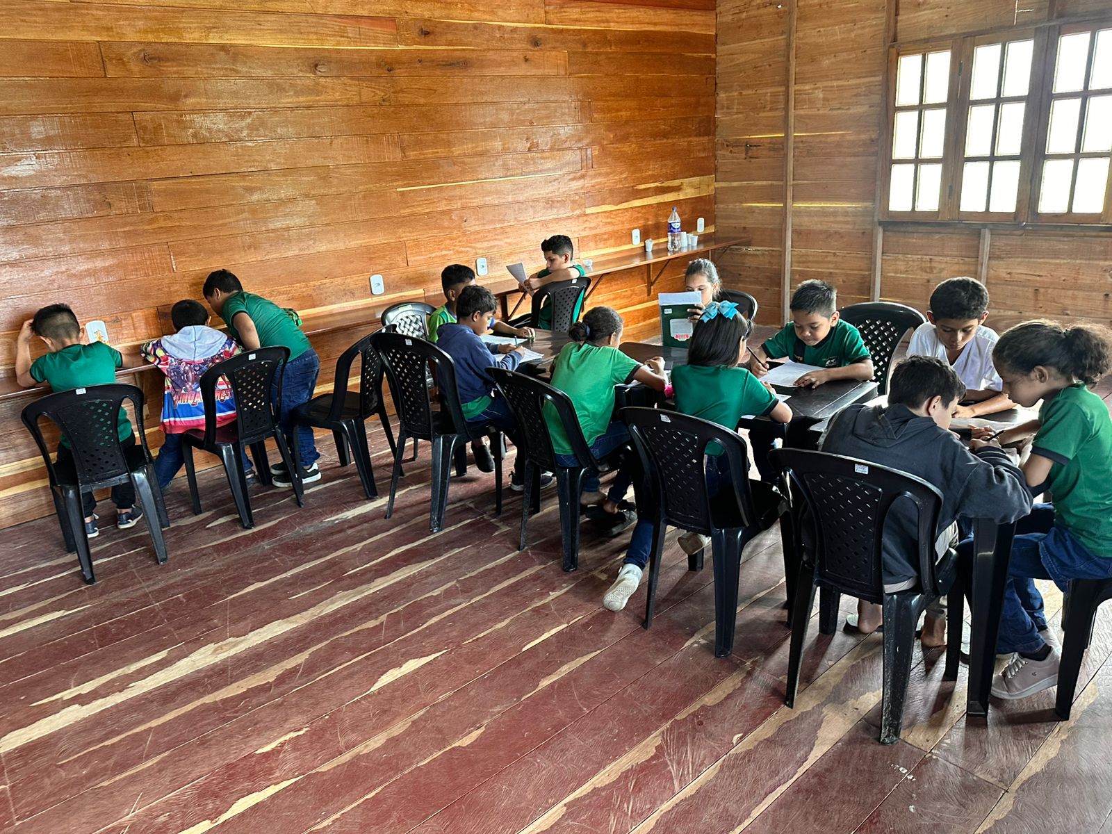 Students learning at our Amazon library